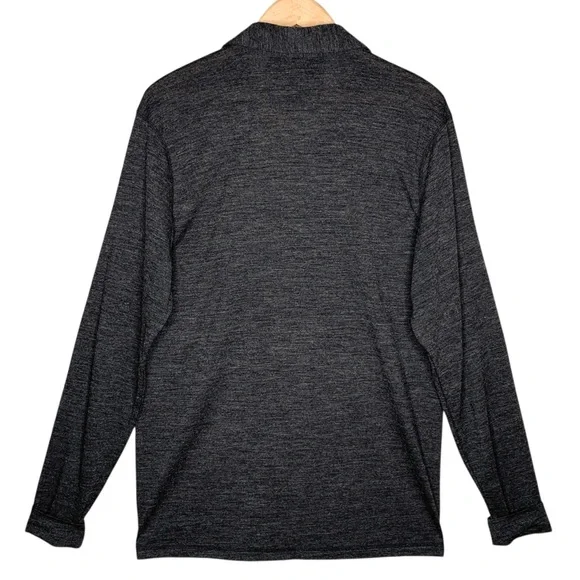 prAna Mens Beau Button Up Shirt Size L Wool Blend Outdoor Travel Hiking Charcoal - Picture 2 of 7